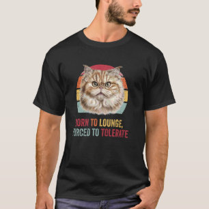T-shirt Chat Persan Drôle Rétro Chaton Félin Hommes Femmes
