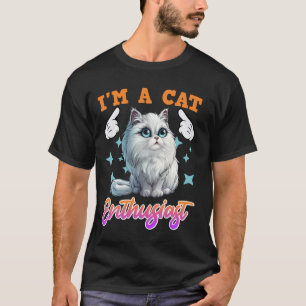 T-shirt Chat Persan JE SUIS UN FAN DE CHATS Maman de chats