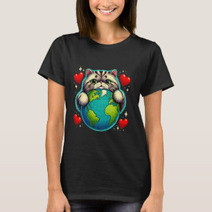 T-shirt Chat Persan Jour De La Terre Câlin Amour Propriéta