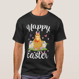T-shirt Chat Persan Joyeuses Pâques Chasse aux œufs Lapin