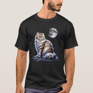 T-shirt Chat Persan Pleine Lune Gardien de Nuit de Toit