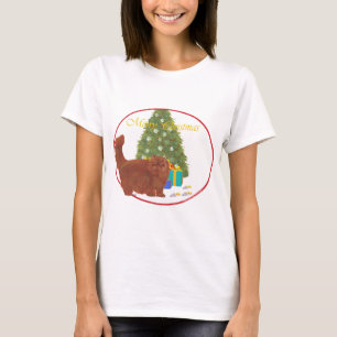 T-shirt Chat Persan roux à poil long à Noël