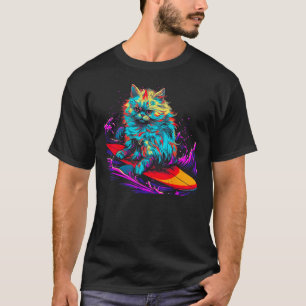 T-shirt Chat Persan Surf