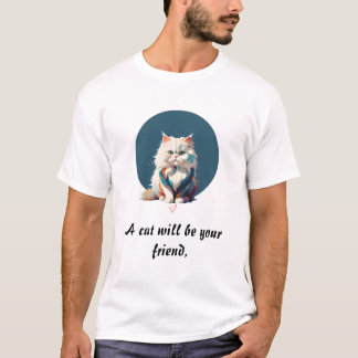 T-shirt Chat perse Couleur Bouffées Peinture Art Abstrait