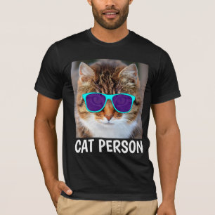 T-shirt CHAT PERSONNE, Drôle Chat avec lunettes de soleil 