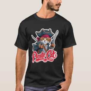 T-shirt Chat Pirate Drôle Chat Halloween Chat Jolly Roger