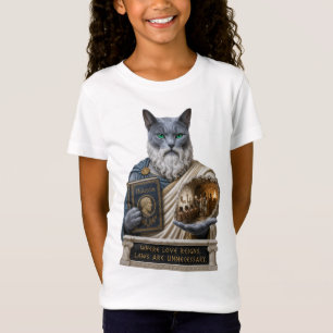 T-Shirt Chat Plat Bleu Russe
