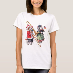 T-shirt Chat Plays Trombone dans la neige