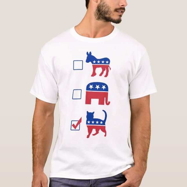 T-shirt Chat politique de vote d'animal familier (Devant)