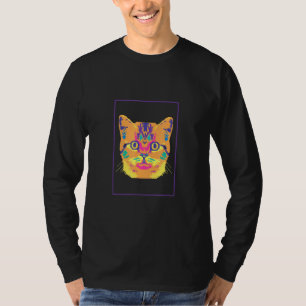T-shirt Chat Pop Art I Kitten Chat Amis Colorful Sweet M
