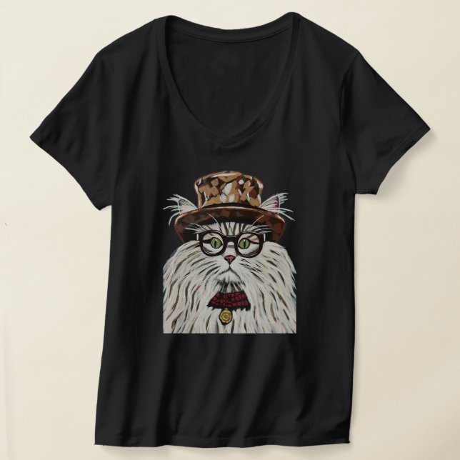 T-shirt Chat portant un casquette et lunettes (Poser)