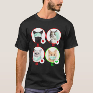 T-shirt Chat porte un masque facial correctement Chat Di