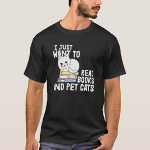 T-shirt Chat porte-vêtements chatte chat lire livres anima