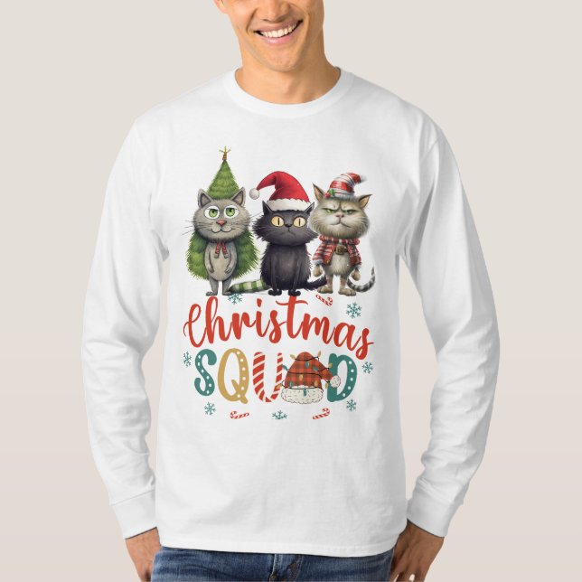 T-shirt Chat pour amoureux de les chats pour Christmas SQU (Devant)