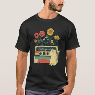 T-shirt Chat pour filles Âme de fleurs de fleurs sauvages