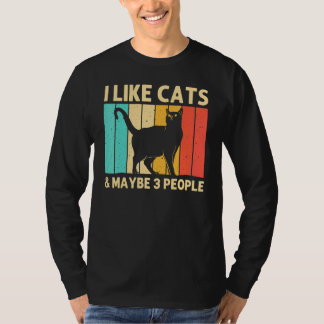 T-shirt Chat pour hommes femmes Chat noir  Personne féline