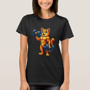 T-shirt Chat Powerlifting Musculation Salle de Sport Entra