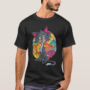 T-shirt Chat psychédélique Chat coloré Kitty Chat trippy M