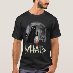 T-shirt Chat Quel Chat Noir Meurtrier Avec Un Couteau Hall