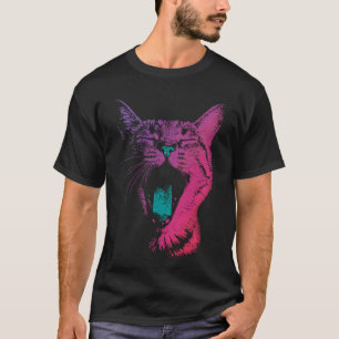 T-shirt Chat qui baille - Amateur de chaton drôle mignon f