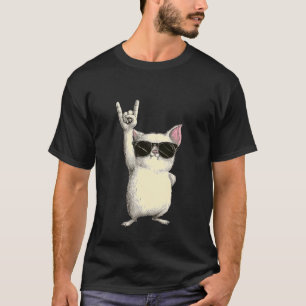 T-shirt Chat qui déchire avec attitude et lunettes de sole