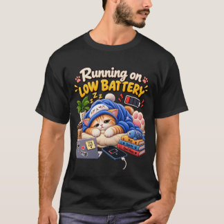 T-shirt Chat qui fonctionne sur batterie faible – Drôle de