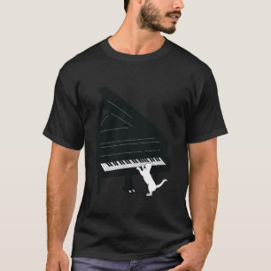 T-shirt Chat qui joue du piano Drôle de chat Mignon chat P