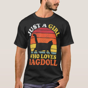 T-shirt Chat Ragdoll Vintage Juste Une Fille Qui Aime Ragd