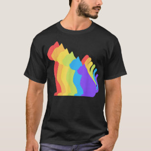 T-shirt Chat Rainbow Gay pride mignonne LGBT Animal Animau