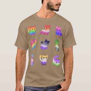 T-shirt Chat Rainbow Gay pride mignonne LGBT Animal Animau
