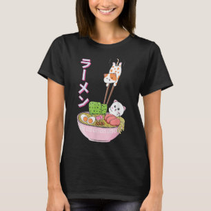 T-shirt Chat Ramen Chemise Filles Femmes Hommes Japonais K