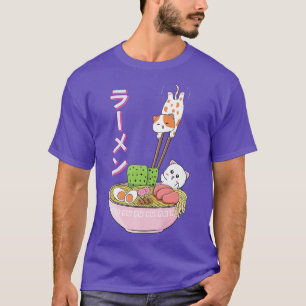 T-shirt Chat Ramen Chemise Filles Femmes Hommes Japonais K