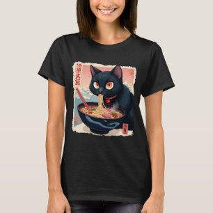 T-shirt Chat Ramen Japonais Drôle Tee - shirts Graphiques 