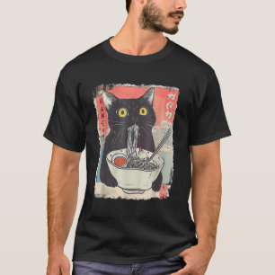 T-shirt Chat Ramen Noodle japonais Anime Manga Ramen Kawai