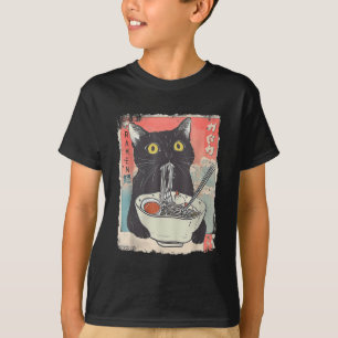 T-shirt Chat Ramen Noodle japonais Anime Manga Ramen Kawai