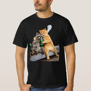 T-shirt Chat Raton laveur fumant une cigarette   Boisson M