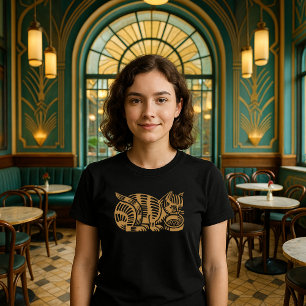 T-shirt Chat rayé Vintage 1927 Art Déco