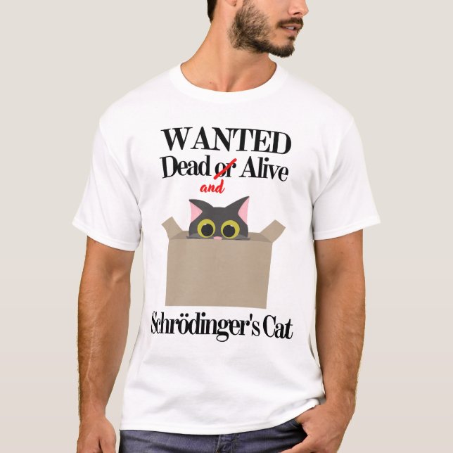 T-shirt Chat Recherché mort et vivant de Schrödinger (Devant)