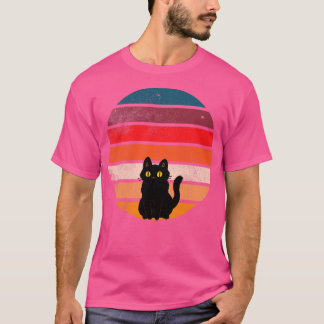 T-shirt Chat Regardant Le Coucher De Soleil 4