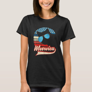 T-shirt Chat Retro 4 juillet Meowica Merica Hommes Usa Ame