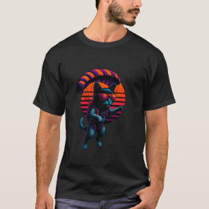 T-shirt Chat Rétro Avec Combinaison De Parachute Base Saut