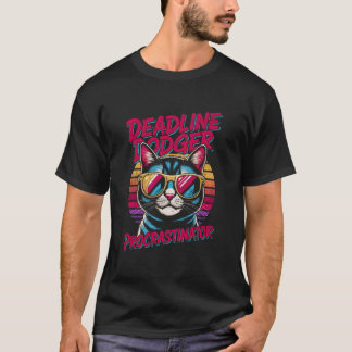 T-shirt Chat Rétro des Années 80 Fuyard de Date Limite Con