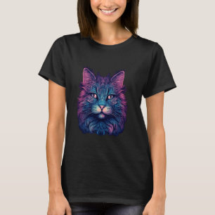 T-shirt Chat Rétrowave Chaton Félin Vaporwave Synthwave Ca
