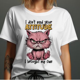 T-shirt Chat Rose Avec Attitude