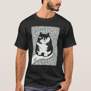 T-shirt Chat Roulant Fatties Monochrome Chatons