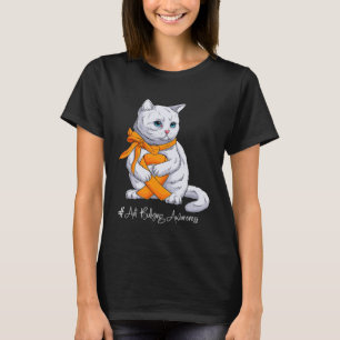 T-shirt Chat Ruban Orange Mois de la Sensibilisation au Ha