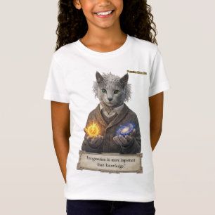 T-Shirt Chat Russe Bleu Einstein - Imagination