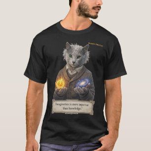 T-shirt Chat Russe Bleu Einstein - Imagination
