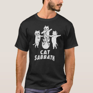 T-shirt Chat Sabbath Cute Funny Chat Pun Sorcière Métal Lo