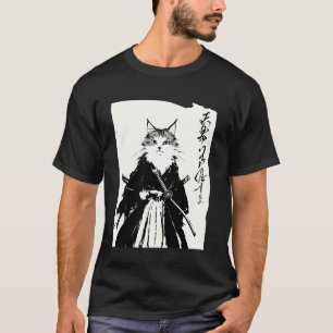 T-shirt Chat Samouraï 天尊乃仁信 Culture Japonaise